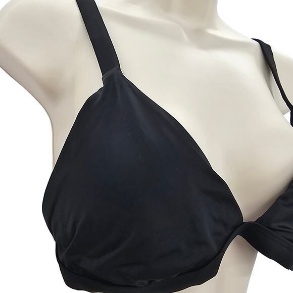 Andie Swim Womans size L The Caicos Bikini Top in Black Adjustable Straps NEW - Picture 2 of 7